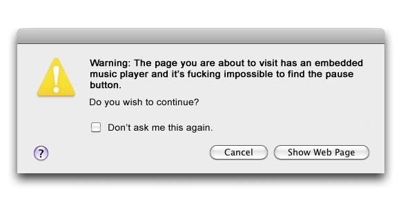 Warning music player