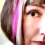 magenta streak closeup